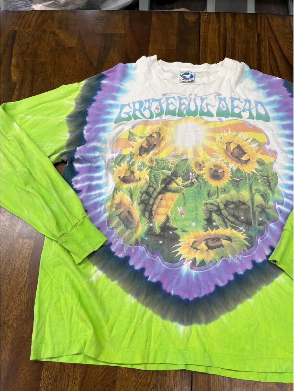 Vtg 90s Grateful Dead Sunflower Terrapin Tie Dye Tee XL